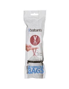Brabantia PerfectFit sacchetti spazzatura tipo V, 3 L, 20 pz.