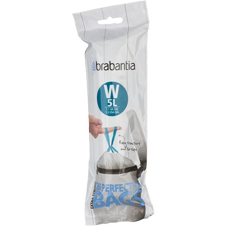 Brabantia PerfectFit sacchetti spazzatura tipo W, 5 L, 20 pz.