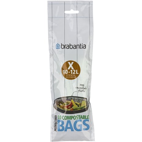 Brabantia PerfectFit sacchetti compostab. tipo X, 12 L, 10 pz.