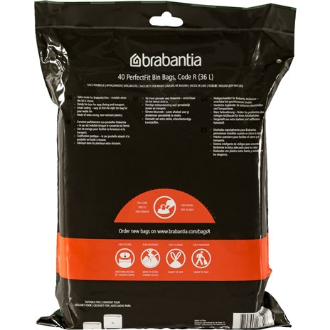 Brabantia PerfectFit sacchetti spazzatura tipo R, 36 L, 30 pz.
