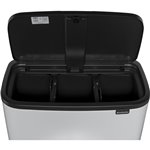 Brabantia pattum. Bo Touch Bin bianco, 3 x 11 L