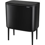 Brabantia pattum. Bo Touch Bin nero opaco, 3 x 11 L