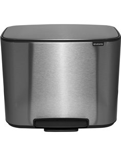 Brabantia Bo pattumiera a pedale acciaio opaco FPP, 3 x 11 L