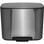 Brabantia Bo pattumiera a pedale acciaio opaco FPP, 3 x 11 L