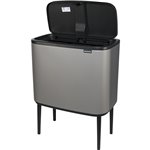 Brabantia pattum. Bo Touch Bin Mineral Concrete Grey, 3 x 11 L