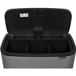 Brabantia pattum. Bo Touch Bin Mineral Concrete Grey, 3 x 11 L