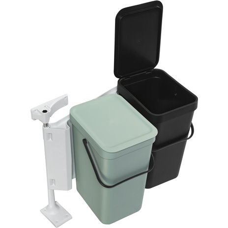 Brabantia Sort & Go conten.rif. 2 x 12 L grigio scuro e verde g.