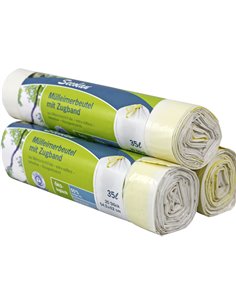 1x20 Secolan Garbage Bags with drawstring 35 l bianco