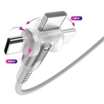 STATIK PowerPivot Pro rotating 2-in-1 USB-C Cable White 2m