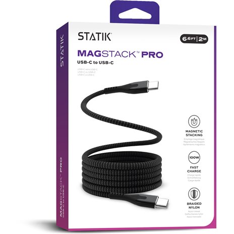 STATIK MagStack Pro tangle-free Magnetic USB-C Cable 2m