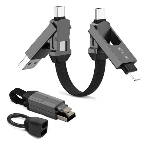 STATIK HexCharge Universal 4-in-1 Fast Charging Cable Black