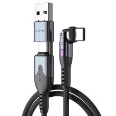 STATIK PowerPivot Pro braided rotating USB-C Cable Black 1m 2