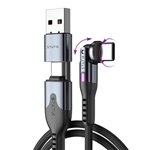 STATIK PowerPivot Pro braided rotating USB-C Cable Black 3m