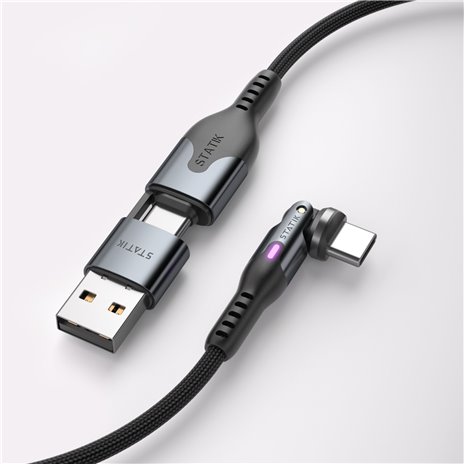 STATIK PowerPivot Pro braided rotating USB-C Cable Black 3m