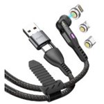 STATIK 360Pro braided rotating 3 magn. tips 6-in-1 Cable Black 2m