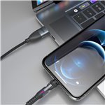 STATIK 360Pro braided rotating 3 magn. tips 6-in-1 Cable Black 2m