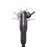 STATIK 360Pro braided rotating 3 magn. tips USB-C Cable Black 2m