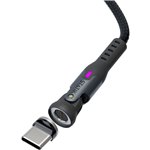 STATIK 360Pro braided rotating 3 magn. tips USB-C Cable Black 2m