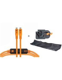 Tether Tools LeverLock&Cable Set Optima 10G diritta arancio 4,6m