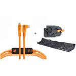 Tether Tools LeverLock&Cable Set Optima 10G destro arancione 4,6m