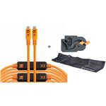 Tether Tools LeverLock&Cable Set Optima 10G diritta arancio 9,2m