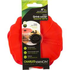 Charles Viancin papavero 11,5 cm 2 cop. silic. per bevande rosso