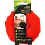 Charles Viancin papavero 11,5 cm 2 cop. silic. per bevande rosso