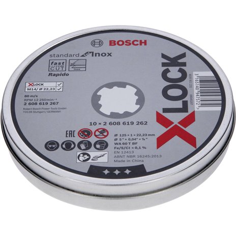 Bosch X-LOCK disco da tag.10x125 1mm Std Inox