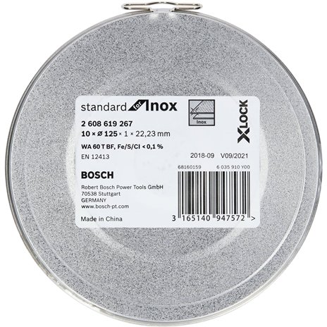 Bosch X-LOCK disco da tag.10x125 1mm Std Inox