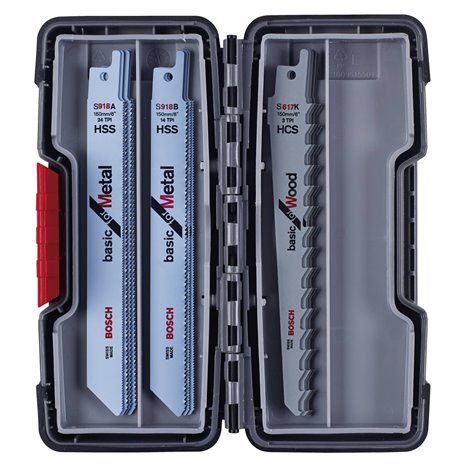 Bosch set di lame per sega Basic ToughBox legno/metallo 15 pz.