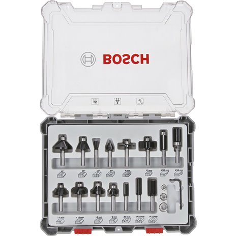 Bosch 15 pz. set frese miste 6mm codolo