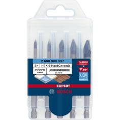 Bosch EXPERT HEX-9 HardCeramic punte, 5pz. kit 4/5/6/8/10 2