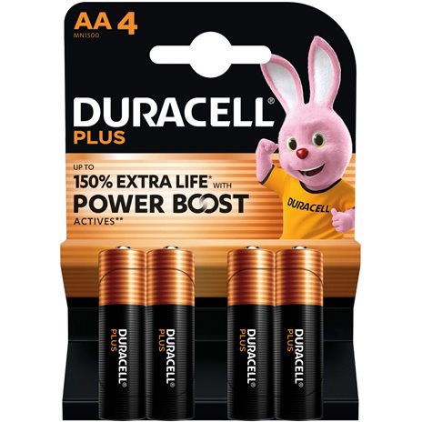 1x4 Duracell Plus Power Boost Mignon MN1500 AA LR6 1,5V