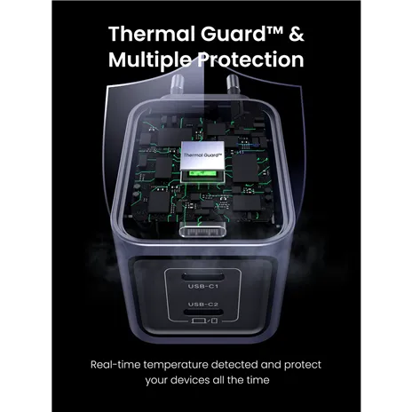 UGREEN Nexode Pro 45W Dual USB-C GaN caricatore rapido EU grigio