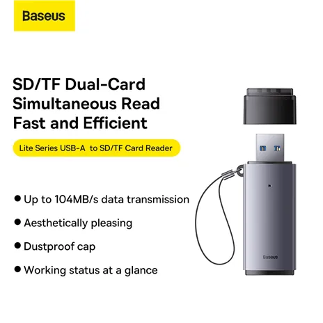 Baseus Lite Serie USB-A lettore schede grigio