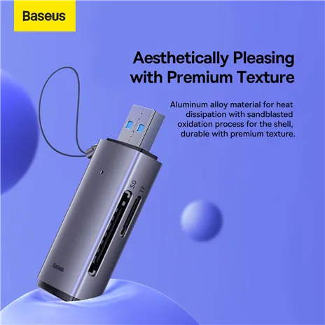 Baseus Lite Serie USB-A lettore schede grigio