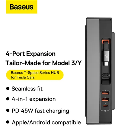 Baseus T-Space HUB for Tesla incl Cable black