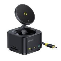Baseus MagPro Series II 7-in-1 USB-C, Wireless 15W, Schwarz