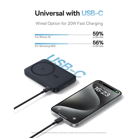 Baseus PicoGo Qi2 Power Bank 5000mAh 20W incl. cavo ricarica