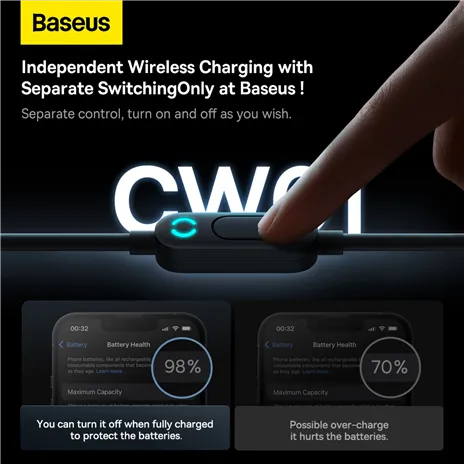 Baseus CW01 Ladehalterung Wireless Charging 15W+Tpye-C 25W