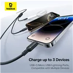 Baseus Rapid Series 3-in-1 USB-A 100W 1.5m, nero