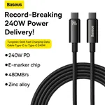 Baseus Tungsten Gold cavo ricar. cavo dati tipo C 240W 3m