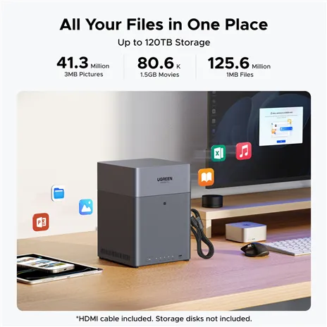 UGREEN 4-Bay Network Attached Storage DH4300 Plus EU Diskless