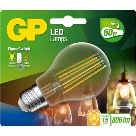 GP Lighting LED FlameSwitch E27 7W (60W) 806 lm        GP 085317