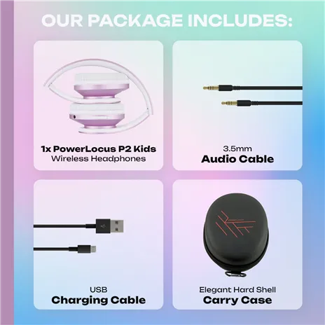 PowerLocus P2 Kids Headphones purple/white