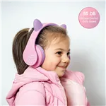 PowerLocus P2 Kids Headphones purple/pink with Ears
