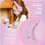 PowerLocus P2 Kids Headphones purple/pink with Ears