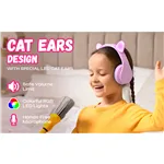 PowerLocus P2 Kids Headphones purple/pink with Ears