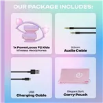 PowerLocus P2 Kids Headphones purple/pink with Ears
