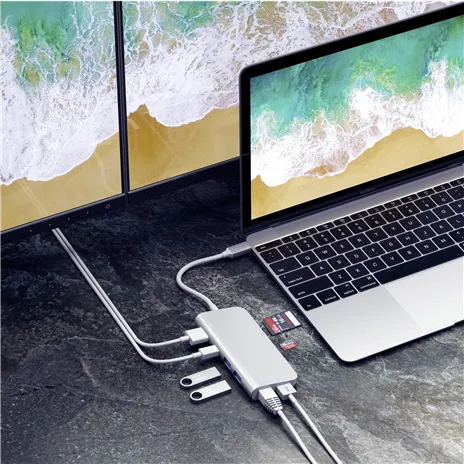 Satechi TYPE-C Multimedia adatt. argento